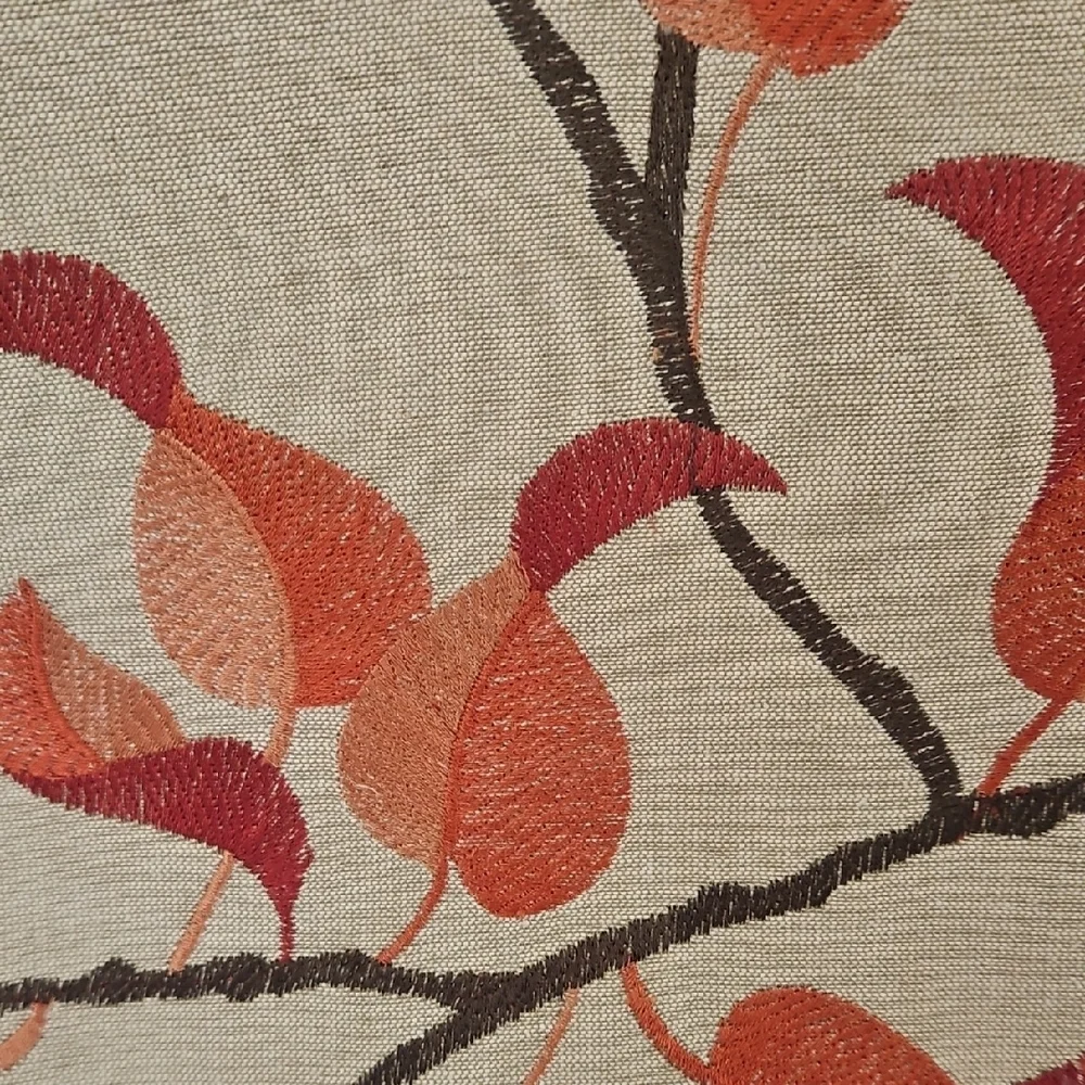 Crate&Barrel Etienne Tan Embroidered Rust Orange Brown Table Placemats Set of 4